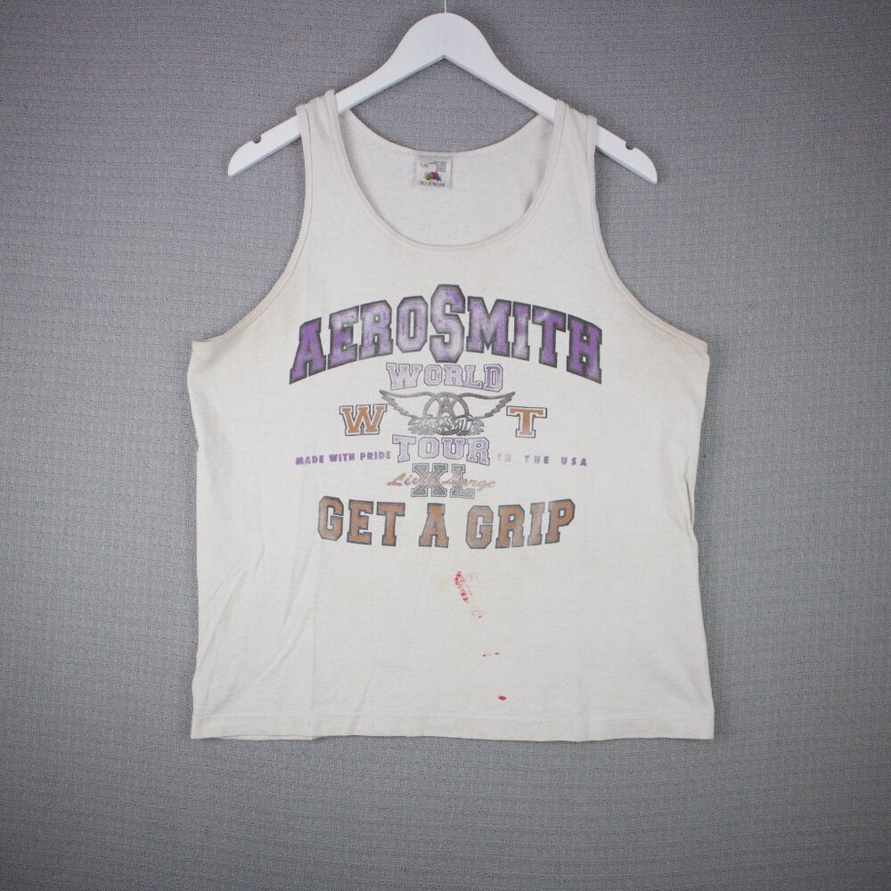 Aerosmith Vintage 1990s Get A Grip World Tour Thrashed Large